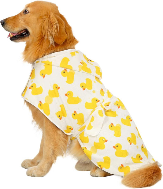 Dog Bathrobe Super Absorbent Quick Drying Towel with Hood for All Dog Breeds Sizes S-XXL 