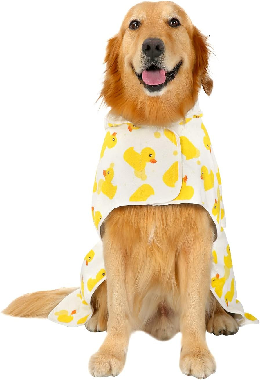 Dog Bathrobe Super Absorbent Quick Drying Towel with Hood for All Dog Breeds Sizes S-XXL 