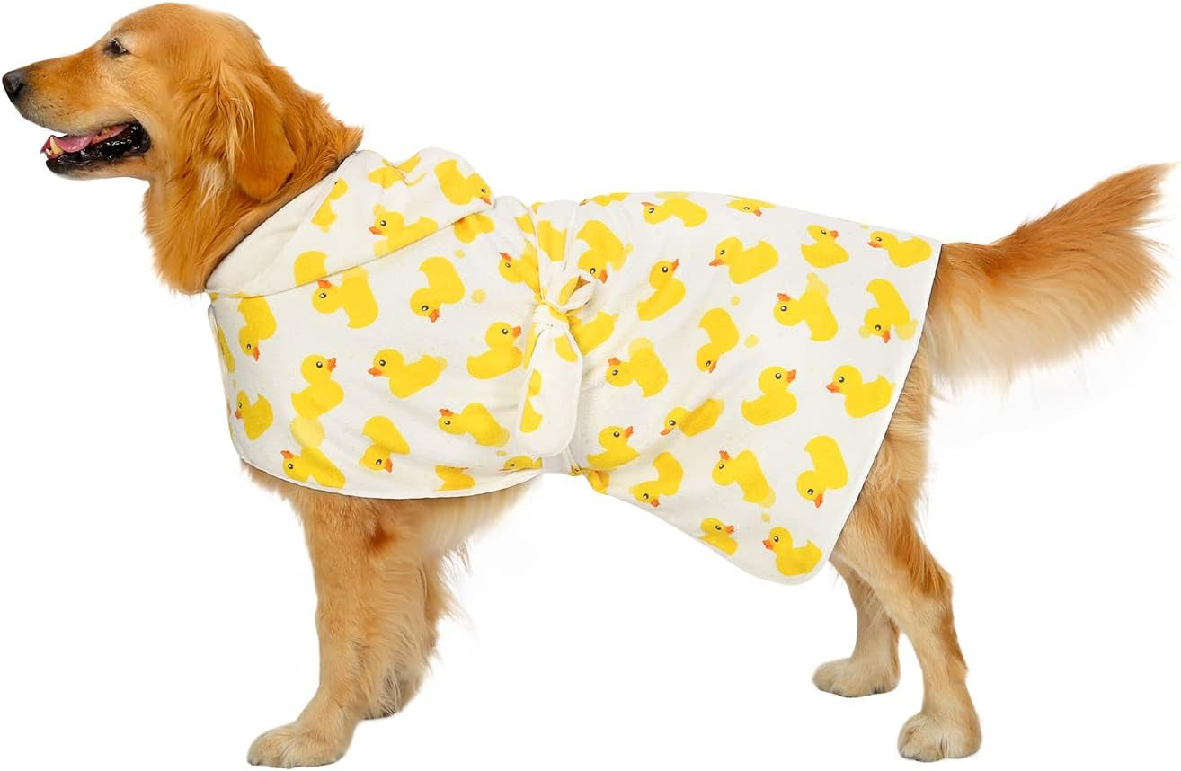 Dog Bathrobe Super Absorbent Quick Drying Towel with Hood for All Dog Breeds Sizes S-XXL 